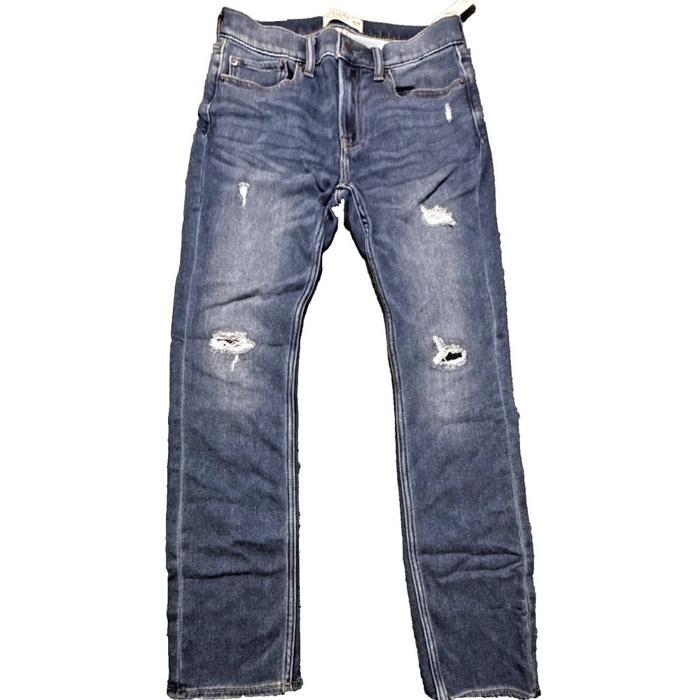 Abercrombie Kids Jeans Boys Size 15 / 16 Slim Skinny Distressed Dark Wash